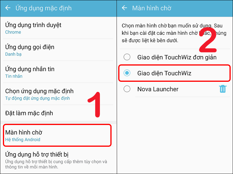 Thiết lập giao diện TouchWiz điện thoại Android